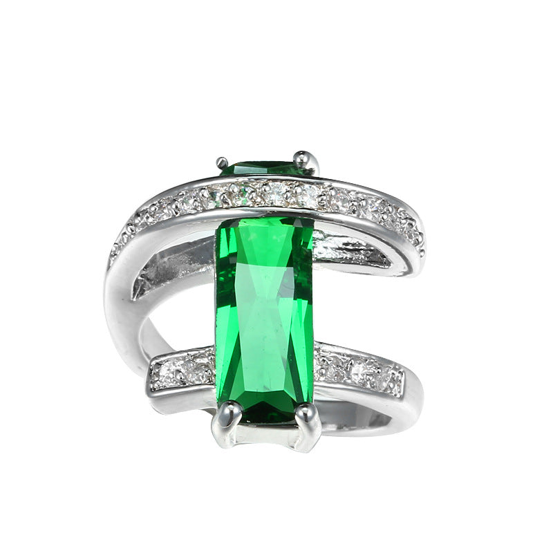 New Product Creative Fashion Rectangle Zircon Ring