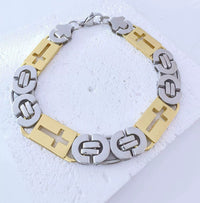 Stainless Steel Cross-link Flat-link Chain Handcrafted Chain Bracelet Necklace, And Accessory