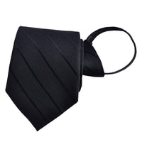 Mens Business Formal Zipper Tie With Blue Stripes