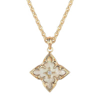 14k Gold-plated Zircon Pendant Necklace With A Clavicle Chain