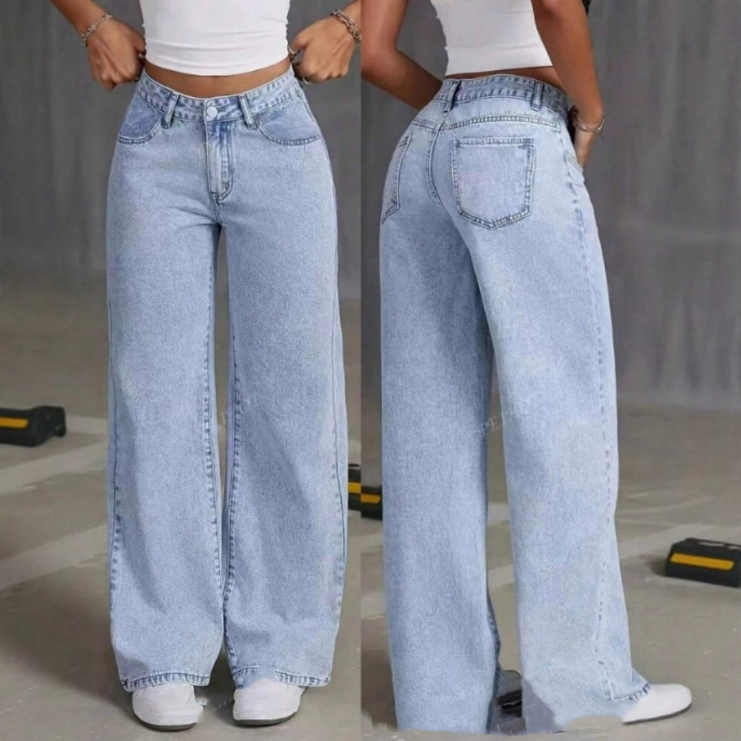 Women's High Waist Straight Leg Jeans