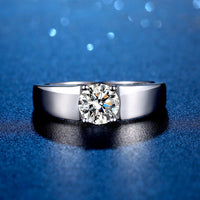 Sterling Silver Moissanite Ring Temperament Adjustable Opening