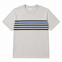 Men's Striped Cotton Crew Neck T-Shirt Summer Tee (For U.k Only)