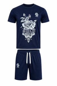 Bold Rose Graphic Sports T-Shirt & Shorts Set (For U.k Only)
