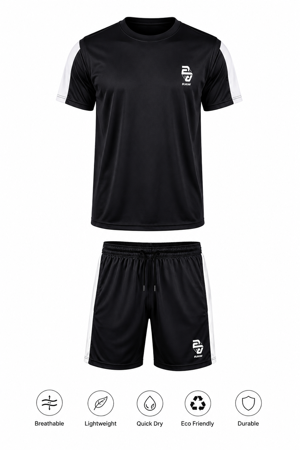 Men's Quick Dry Sports T-Shirt & Shorts Activewear Set (Only for UK)