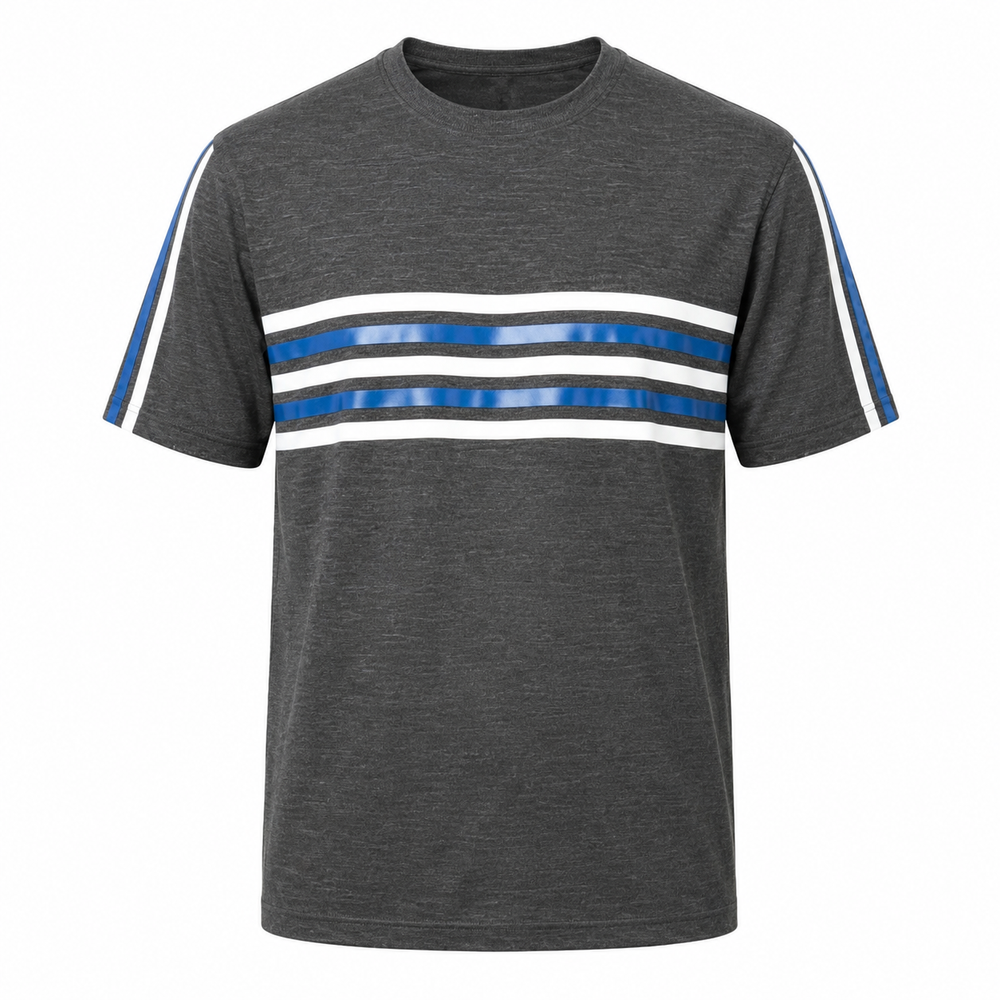 Men's Striped Cotton Crew Neck T-Shirt Summer Tee (For U.k Only)