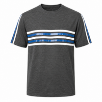 Men's Striped Cotton Crew Neck T-Shirt Summer Tee (For U.k Only)