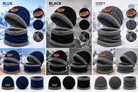 Ladies Winter Bobble Hat Touchscreen Gloves Set Thermal Lined Knitted Beanie