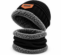 Ladies Winter Bobble Hat Touchscreen Gloves Set Thermal Lined Knitted Beanie