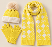 Ladies Winter Hat Scarf & Gloves 3 Piece Matching Set Fleece Lined One Size