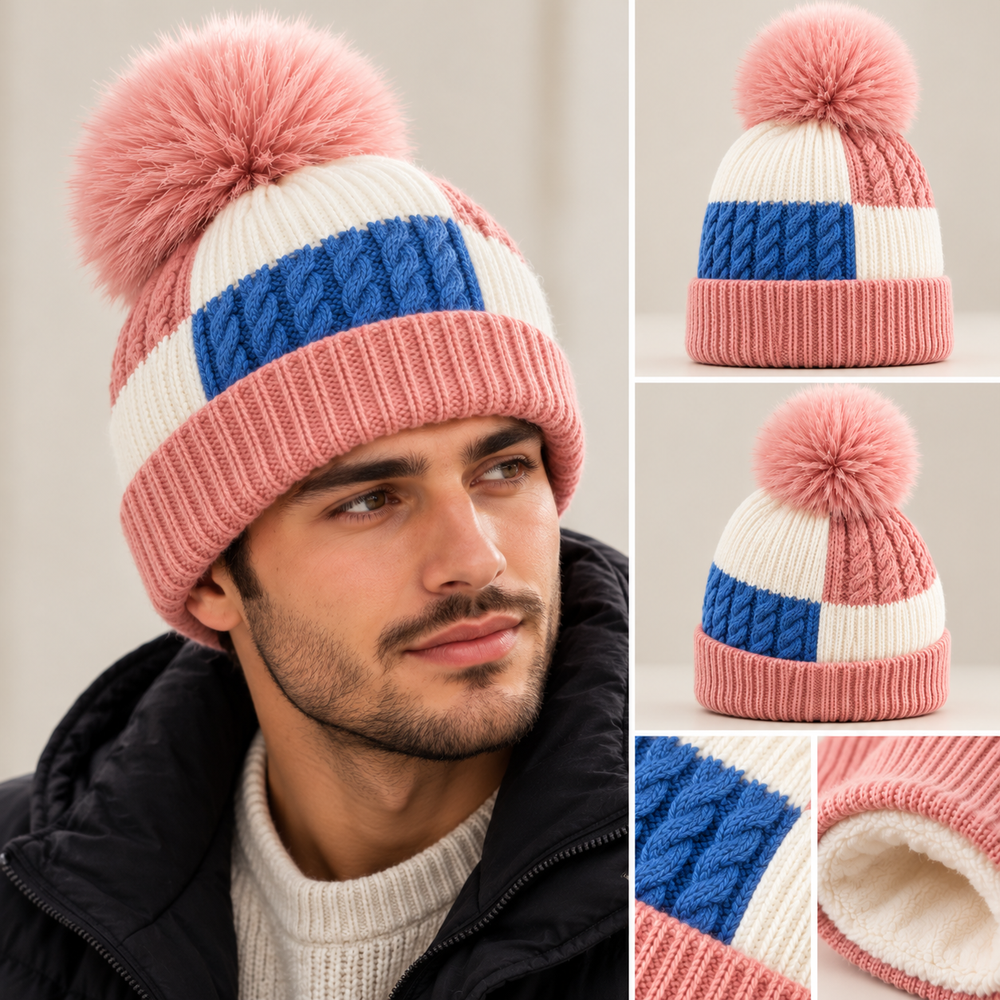 Men's and Women's Knitted Pom Pom Beanie Hat (UK Delivery 3-5 Days)
