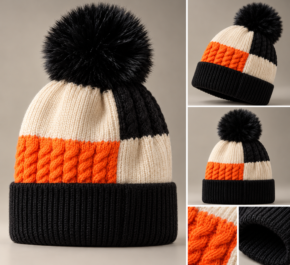 Men's and Women's Knitted Pom Pom Beanie Hat (UK Delivery 3-5 Days)