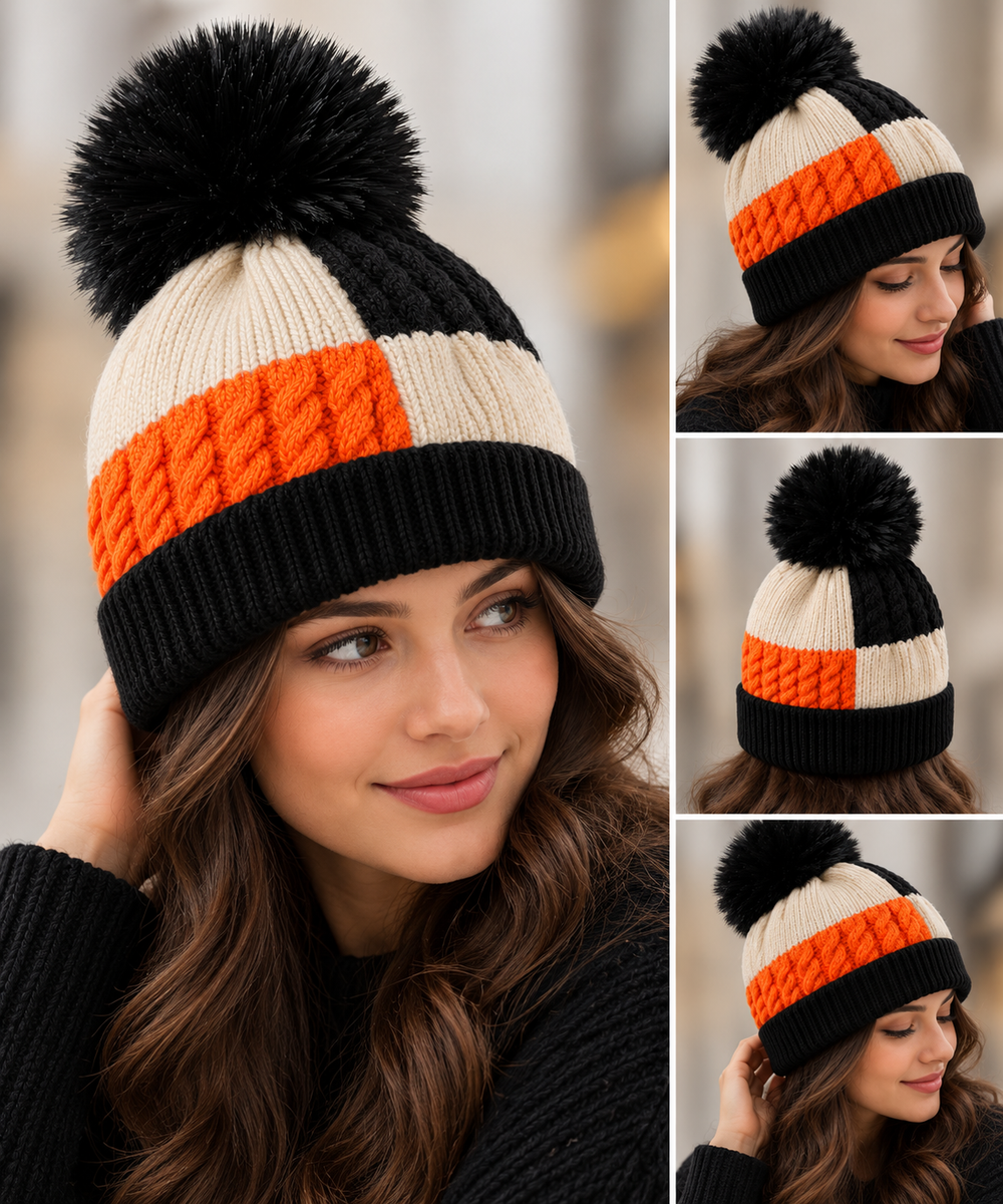 Men's and Women's Knitted Pom Pom Beanie Hat (UK Delivery 3-5 Days)