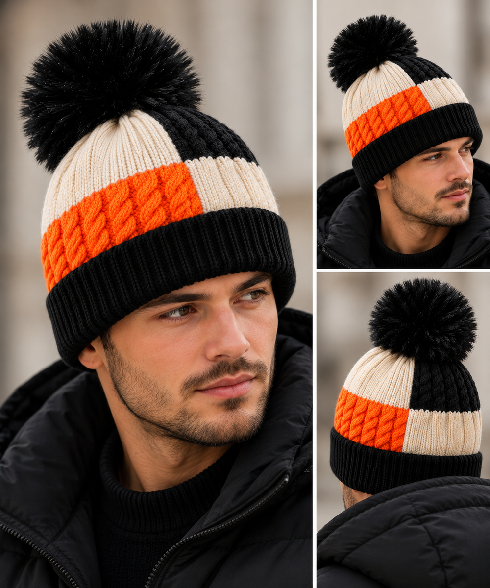 Men's and Women's Knitted Pom Pom Beanie Hat (UK Delivery 3-5 Days)
