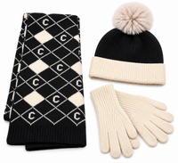 Ladies Winter Hat Scarf & Gloves 3 Piece Matching Set ( Free Delivery 3-5 days For UK Only)