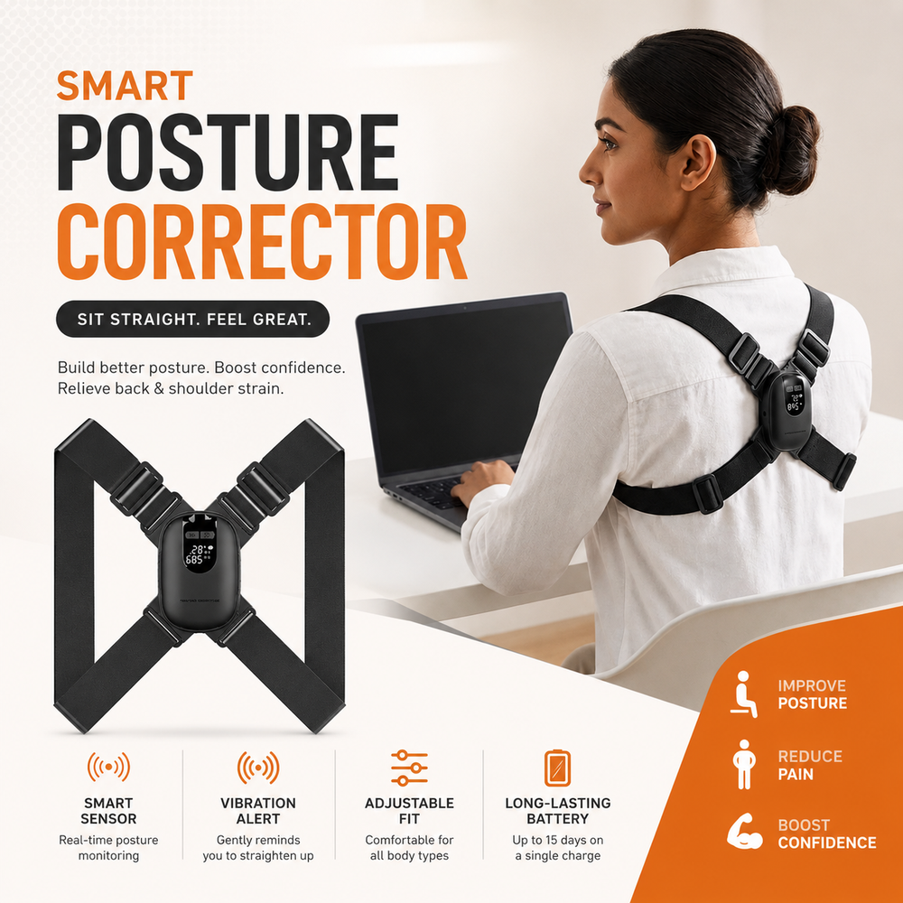 New Adjustable Anglel Smart Posture Corrector For Adults Children Correct Hunchback Clavicle Support Trainer Upper Back Brace Black