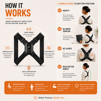 New Adjustable Anglel Smart Posture Corrector For Adults Children Correct Hunchback Clavicle Support Trainer Upper Back Brace Black