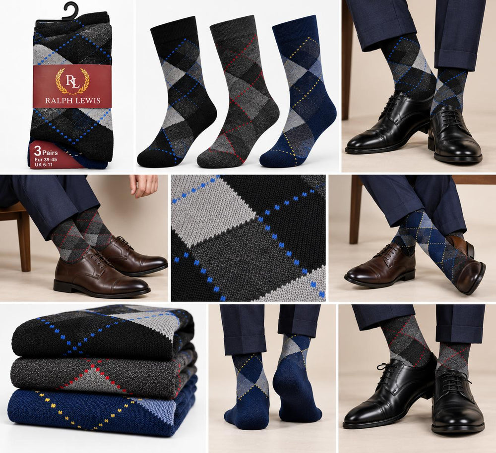 Men's Classic Argyle Knit Socks (Delivery 3-5 Days Only For UK)