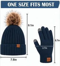 Knit Beanie & Touchscreen Gloves Set (Delivery 3-5 Days Only For UK)