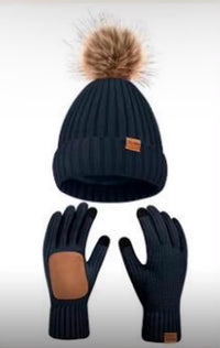 Knit Beanie & Touchscreen Gloves Set (Delivery 3-5 Days Only For UK)