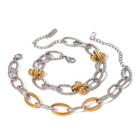 Stainless Steel Color-Block Bracelet For Women