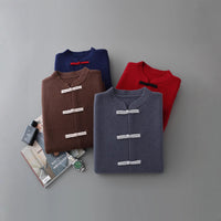 Chinese-style Tang Suit Mens Retro Casual Long-sleeve Jacket