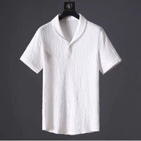 Leisure Suit Summer Loose Short Sleeve Top And Drawstring Trousers Fashion Mens Clothing