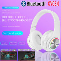 Wireless Bluetooth Headphones Over-Ear Noise Canceling All Devices UK--white