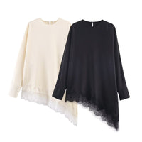 Stylish Chic Loose-fitting Solid-color Asymmetrical Shirt