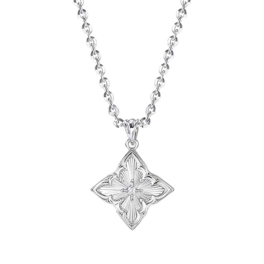 14k Gold-plated Zircon Pendant Necklace With A Clavicle Chain