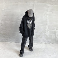 Hip Hop Angel Print Hooded Pullover Sweatshirt