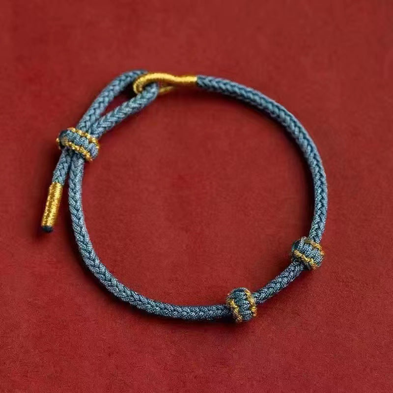 Semi-finished Products Beads Threading Gold Accessories DIY Hand-woven Red Rope