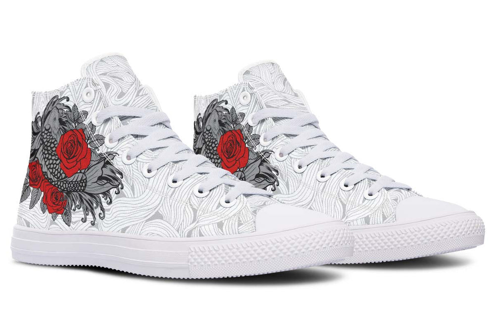 Men's And Women's Fashion Color Printing High-top Canvas Shoes