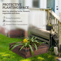 128L Wooden Raised Beds For Garden Planter Grow Containers For Outdoor Patio Plant Flower Vegetable 80L X 80W X 22.5H Cm
