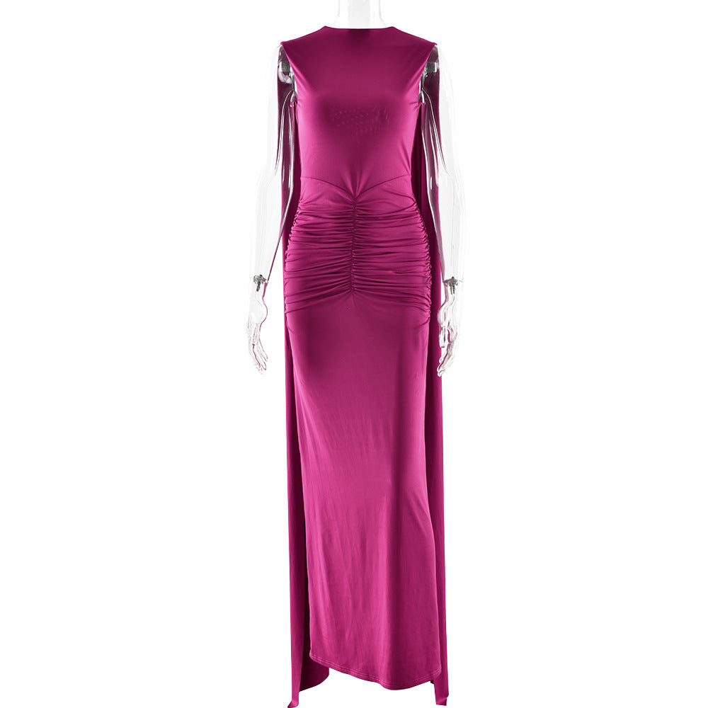 Sexy, Figure-hugging Backless Dress With Fluttering Ribbons