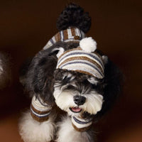 Pet Accessories Striped Fur Ball Hat