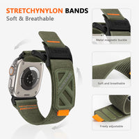 Magnetic Loop Climbing Nylon Canvas Sports Velcro Watch Strap