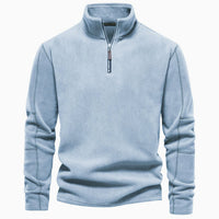 New Mens Long-sleeve Hoodie With A Stand-up Collar And A Half-zip