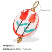 Fresh-style From The Ocean Collection Stainless Steel Pendant Necklace With 18K Gold Plating