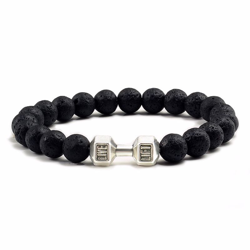 Black Lava Volcanic Stone Beads Bracelet – Men & Women