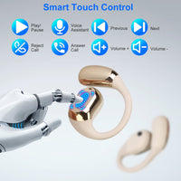1 Set Wireless V5.4 Open Ear Earbuds With Earhook LED Display Charging Case IPX5 Waterproof 300Hrs Standby Time Touch Control Stereo Sport Headphones For Workout Running