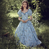 Womens Plus-Size Bohemian V-Neck Printed Short-Sleeve Dress