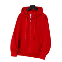 Fleece-lined Zip-up Hoodie With A Hood