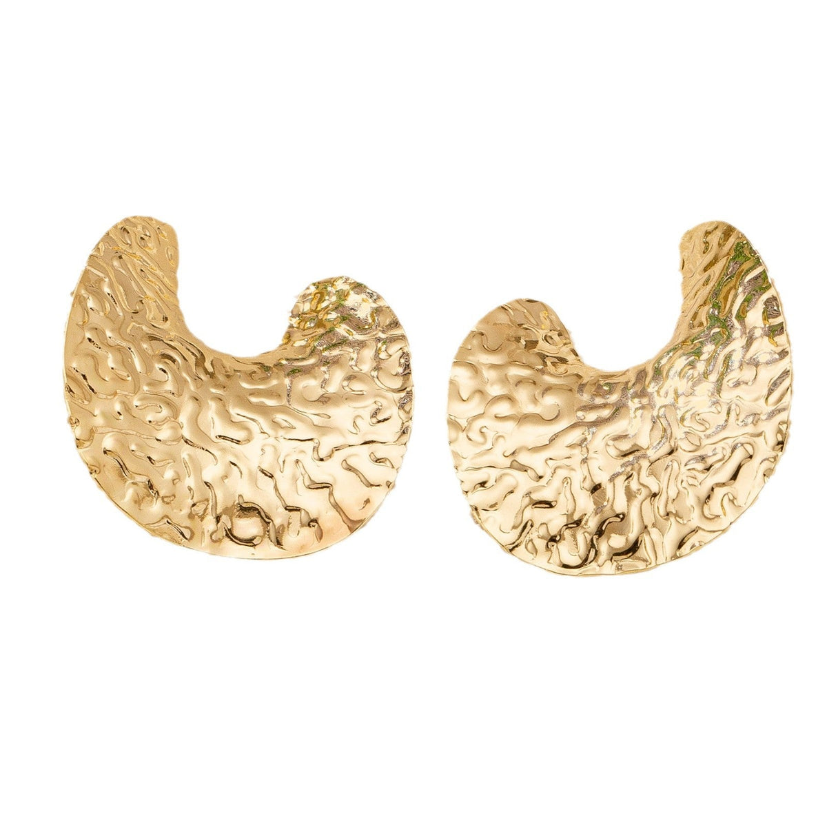 Water-wave Crescent Moon Trendy Street-style Earrings For Women