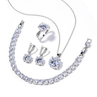 Geometric Round Earrings Ring Bracelet Necklace Ornament Suit