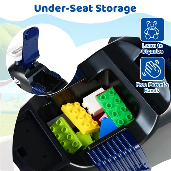Kids Ride-On Sliding Car With Music Function, 3 Themes Sit-and-Scoot Toy For 19-36 Months (Shark)