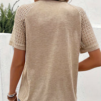 Summer Lace Stitching Women's Casual Short Sleeve