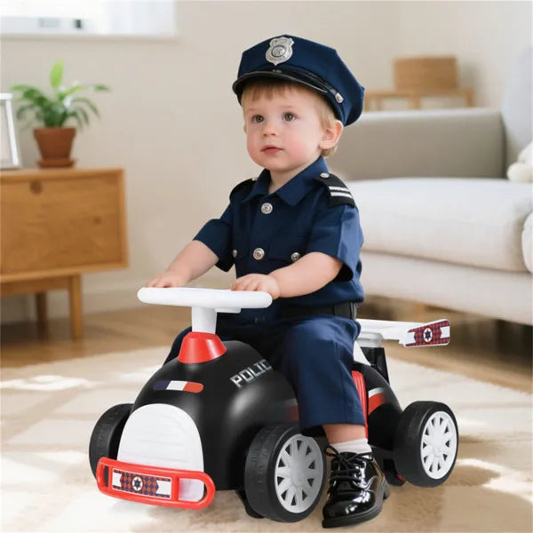 Kids Ride-On Sliding Car With Music Function, 3 Themes Sit-and-Scoot Toy For 19-36 Months (Police)