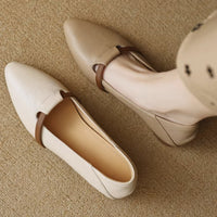 Womens French-style Suede Low-heeled Shoes
