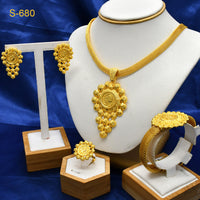 European And American Fashion Necklace Earring Bracelet Four-piece Ring Set